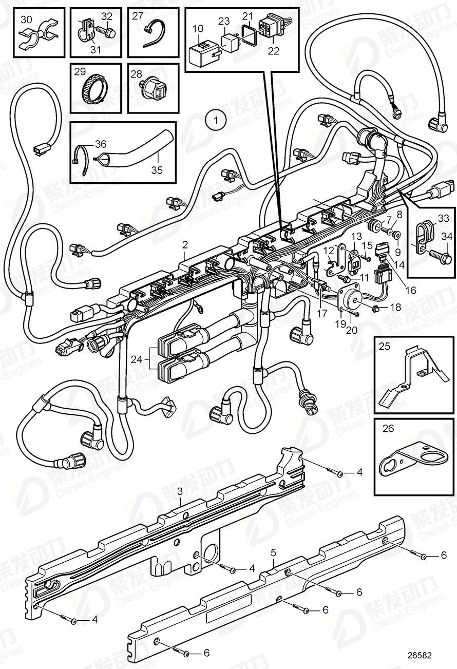 VOLVO Cable harness 21300464 Drawing